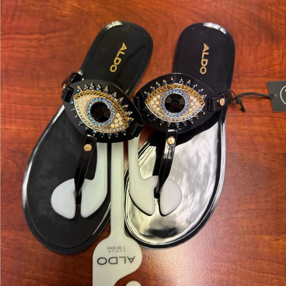 ALDO Black and Gold Women's Sandals